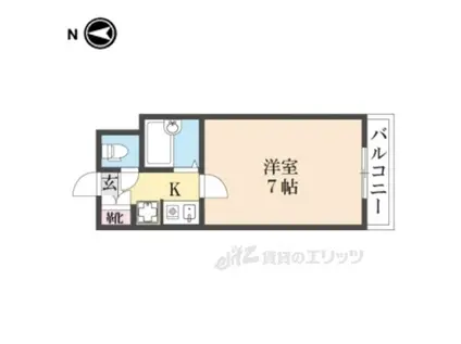 ピラーズ御所西(1K/3階)の間取り写真