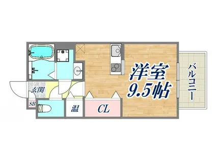 六甲フィールズ(1K/2階)の間取り写真