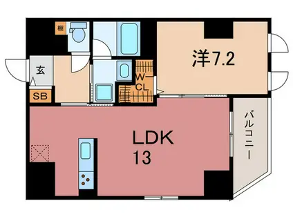 CALM KAWASAKI(1LDK/5階)の間取り写真