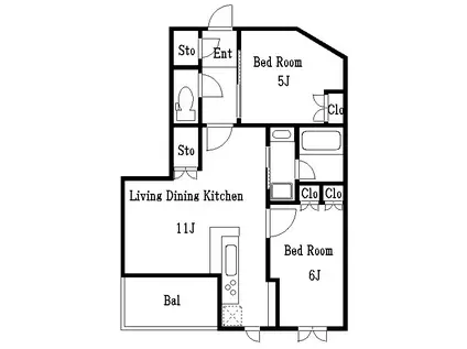 KDXレジデンス錦糸町(2LDK/10階)の間取り写真