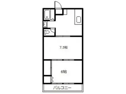 奈良渕ハイツ(2DK/2階)の間取り写真