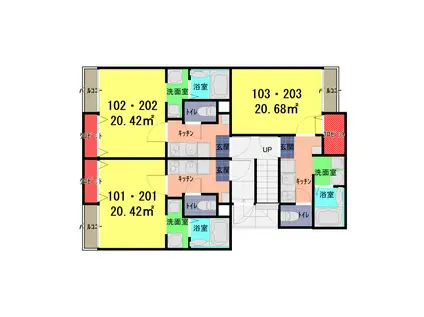 ヴィラート川口三ツ和(1K/1階)の間取り写真