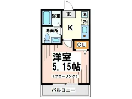 ルミナステラス明大前(1K/2階)の間取り写真