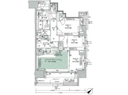 シティハウス文京千石駅前(3LDK/15階)の間取り写真