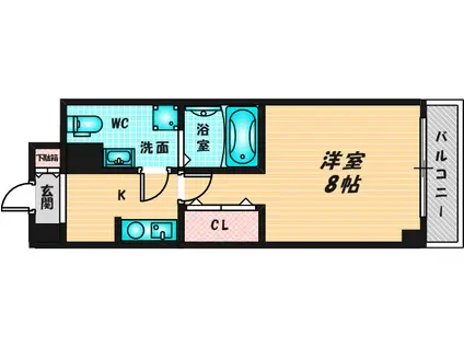 プラディオ徳庵セレニテ(1K/7階)の間取り写真