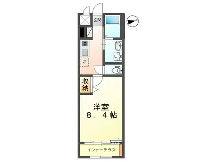 メゾン・グレース(1K/1階)の間取り写真