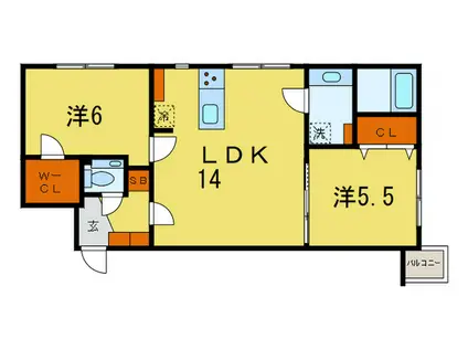 IXIII表参道(2LDK/4階)の間取り写真