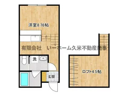 I BASE AINO IV(ワンルーム/1階)の間取り写真