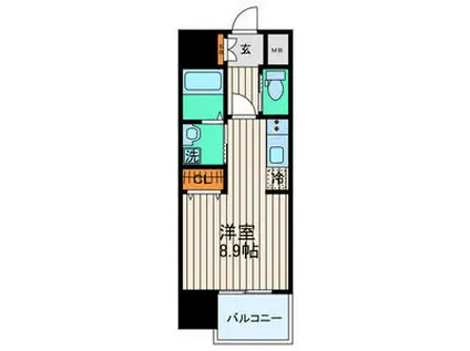 シティタワー二十人町(ワンルーム/2階)の間取り写真