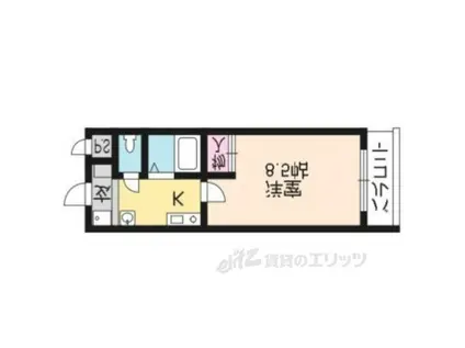 VINGT-SEPTきぬがさ(1K/4階)の間取り写真