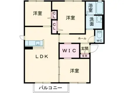エステートSAKURA R&C  R棟(3LDK/2階)の間取り写真