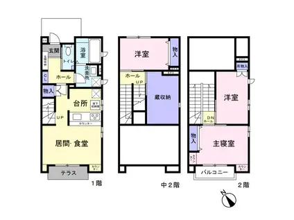 ベルリード・タカタミII(3SLDK/1階)の間取り写真