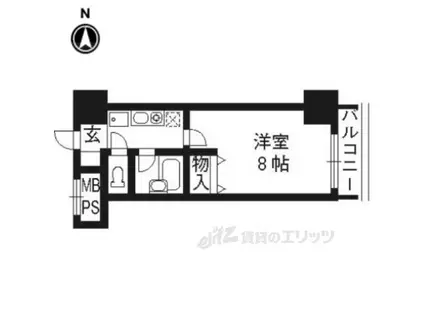 大晋メゾネ御所西(1K/4階)の間取り写真