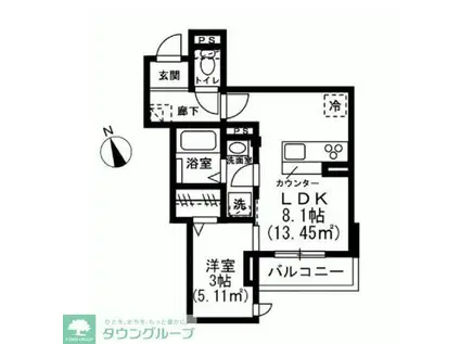 MAISON LUMIERE(1LDK/2階)の間取り写真