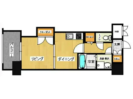 サン・ネストピア箱崎駅前(1DK/4階)の間取り写真