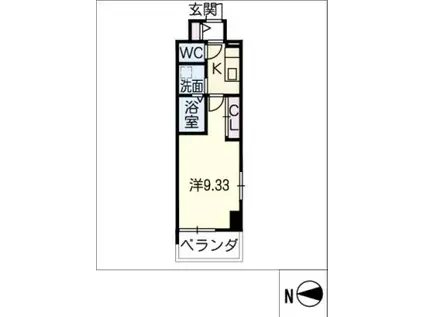 OKNIS IMAIKE(1K/4階)の間取り写真