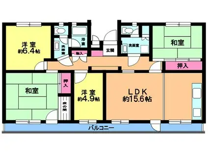 南山第一3号棟(4LDK/5階)の間取り写真