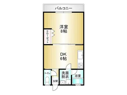 クレスト柏の森(1DK/1階)の間取り写真