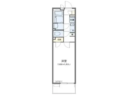レオネクスト北鴻巣II(1K/2階)の間取り写真