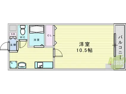イーズ千里山(1K/3階)の間取り写真