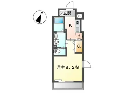 ラヴィ・K(1K/3階)の間取り写真