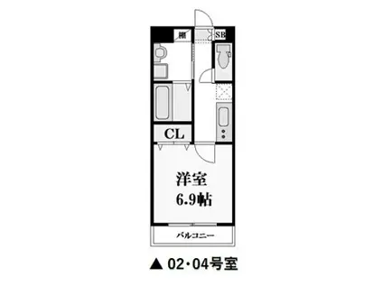 MISTRAL千代田町(1K/1階)の間取り写真
