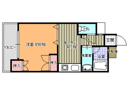 木原ビル(1DK/4階)の間取り写真