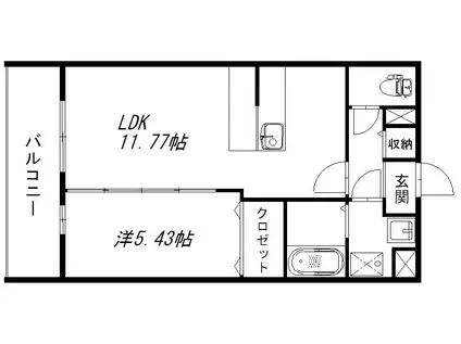 メゾンベールII(1LDK/1階)の間取り写真