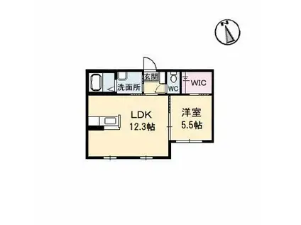 シャーメゾンラフィーネ2番館(1LDK/1階)の間取り写真