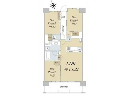 シティハウス吉祥寺北町(3LDK/4階)の間取り写真