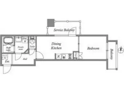 クオリタス東十条(1DK/5階)の間取り写真