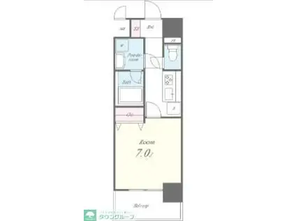 メッツァ森下(1K/4階)の間取り写真