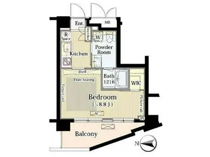 MIA CASA II(1K/6階)の間取り写真