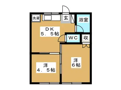 シャルムスズキIII(2DK/2階)の間取り写真