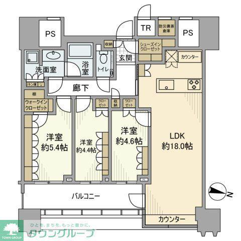 パークコート文京小石川ザ・タワー(3LDK/25階)の間取り写真