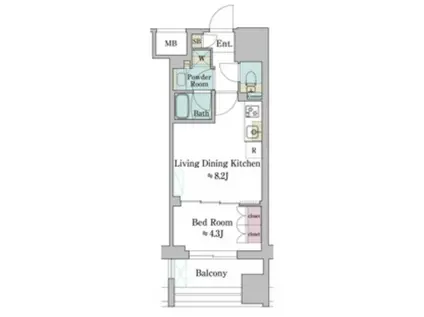 BRILLIA IST 墨田曳舟(1LDK/12階)の間取り写真