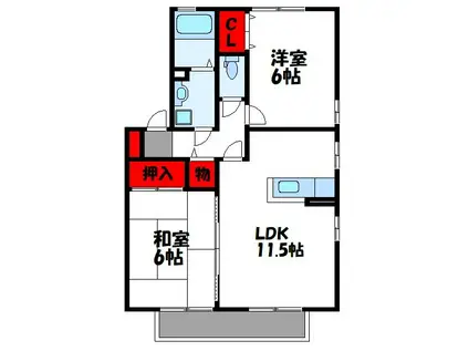 リビングタウン舞の里(2LDK/2階)の間取り写真