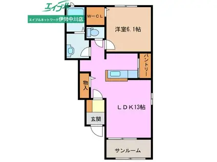 サニーハイツSEINAI II(1LDK/1階)の間取り写真