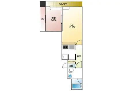 西新テングッドシティ SAVOY(1LDK/11階)の間取り写真