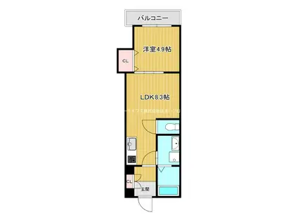 クレアール大久保(1LDK/3階)の間取り写真