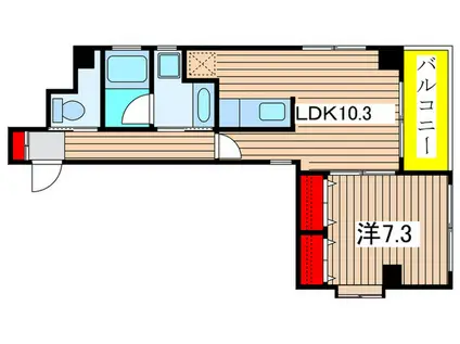 アクシス(1LDK/3階)の間取り写真