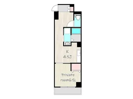 BLISS下荒田(1K/5階)の間取り写真