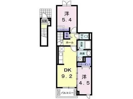 アヤソフィヤ III(2DK/2階)の間取り写真