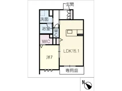 クレア千種(1LDK/1階)の間取り写真