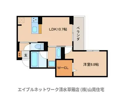 D RIVET 谷田(1LDK/2階)の間取り写真