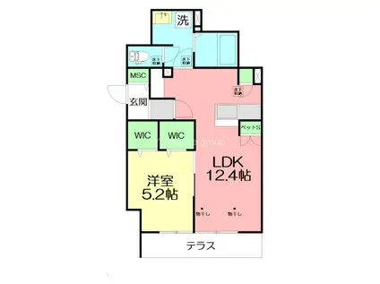 SKY MAISON II(1LDK/1階)の間取り写真