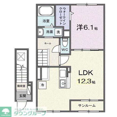 セレーネ(1LDK/2階)の間取り写真