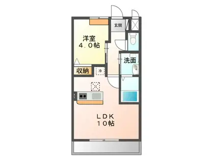 ＪＲ常磐線 石岡駅 徒歩40分 2階建 築12年(1LDK/1階)の間取り写真