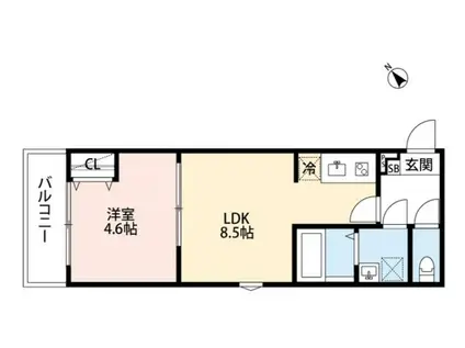 ROBOT HOUSE清瀬(1LDK/2階)の間取り写真