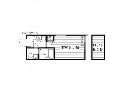 メイ・アジュール読売ランド(1K/2階)の間取り写真